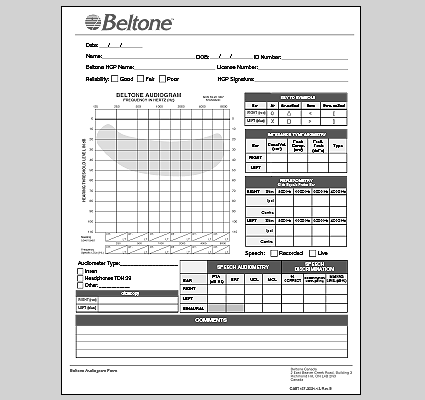Audiogram Form - B/W