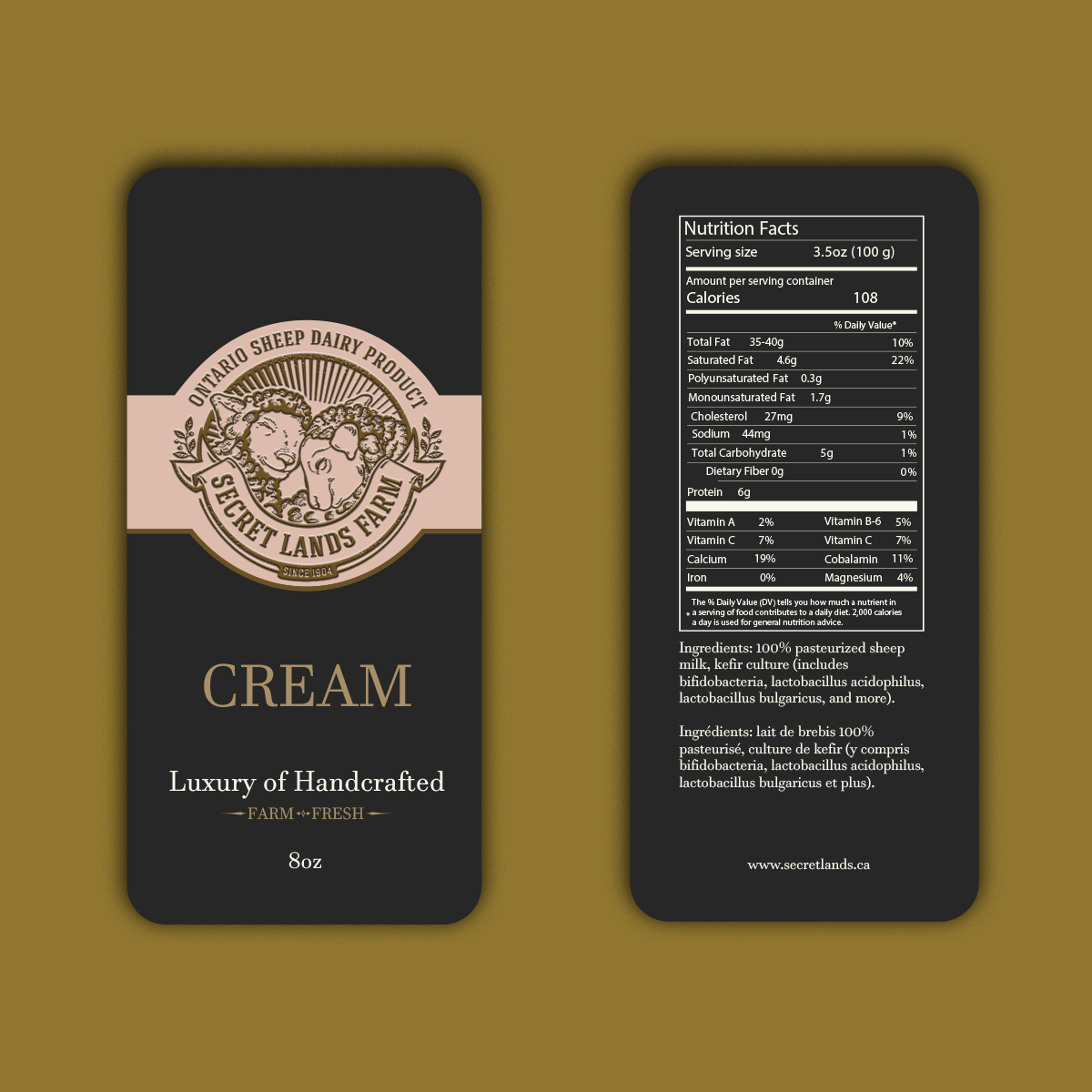 8oz Cream ( Front and Back )