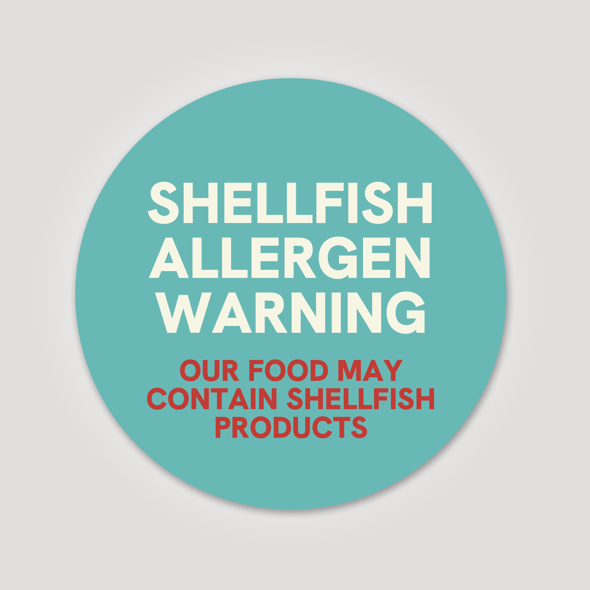 Shellfish Warning Sticker