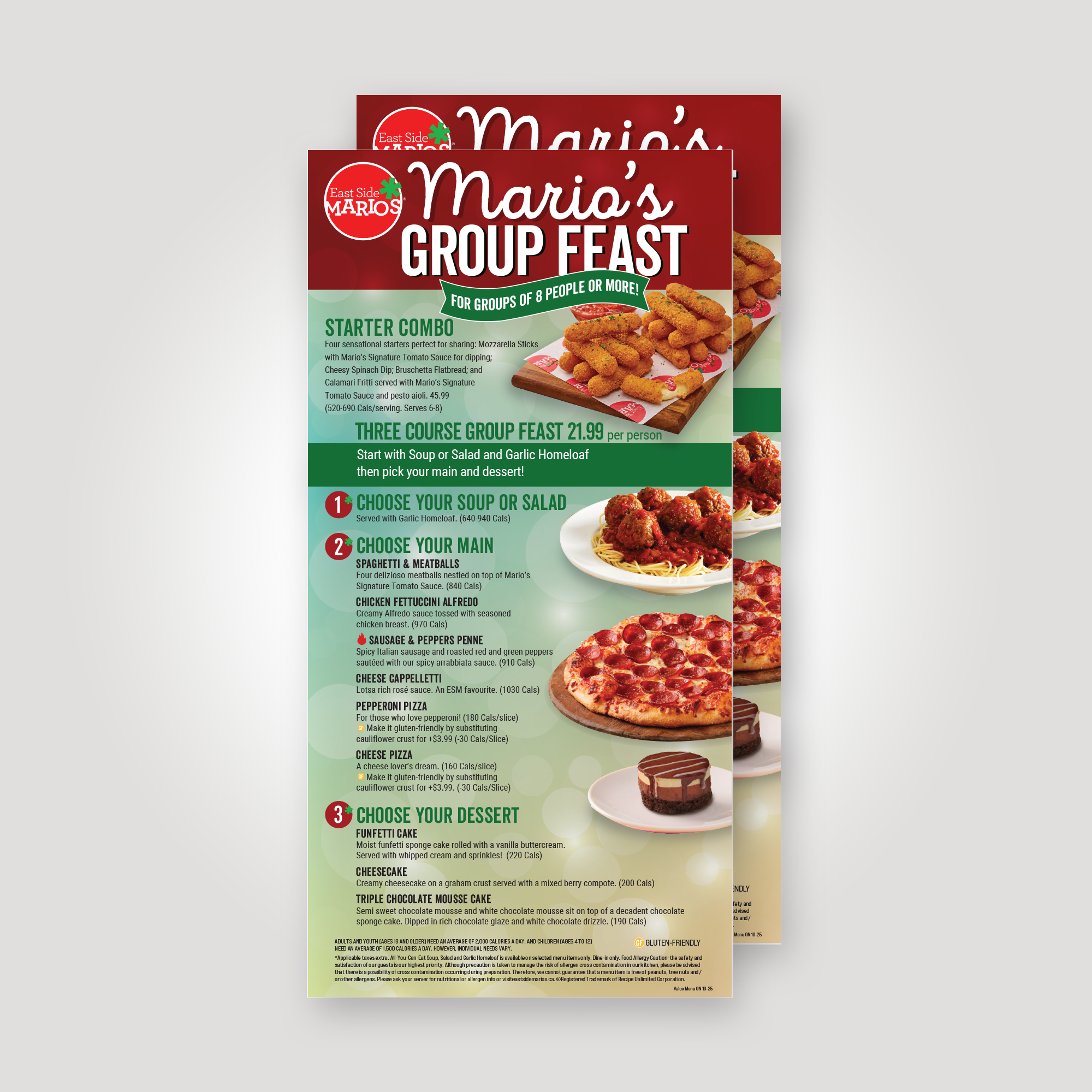 $21.99 Dinner Value Menu