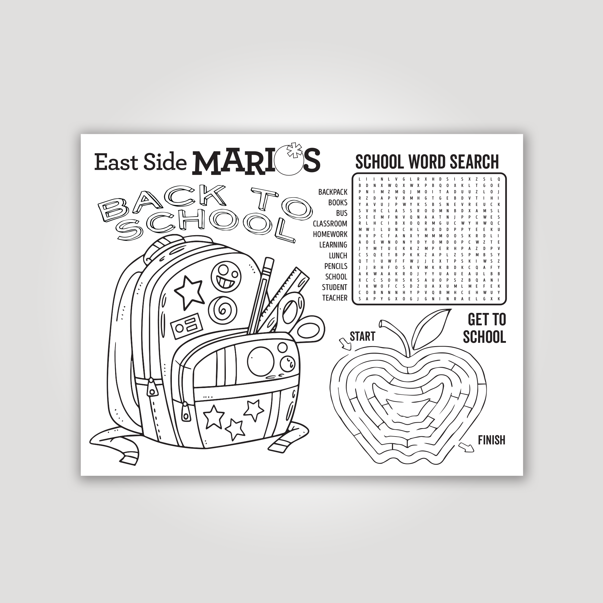 Back 2 School Kids Colouring Page