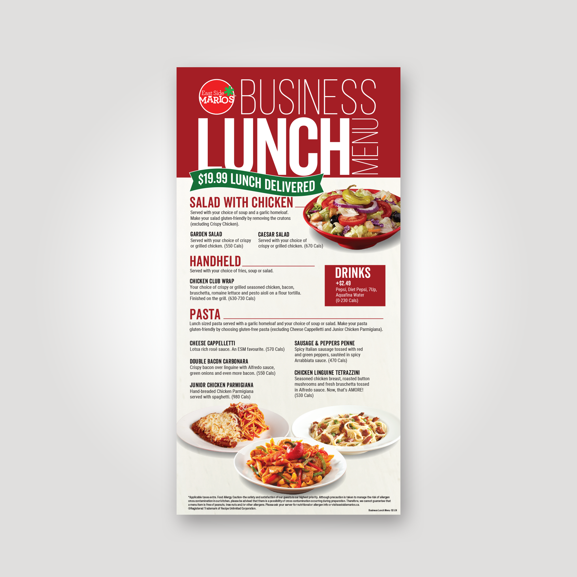 Business Lunch Menu
