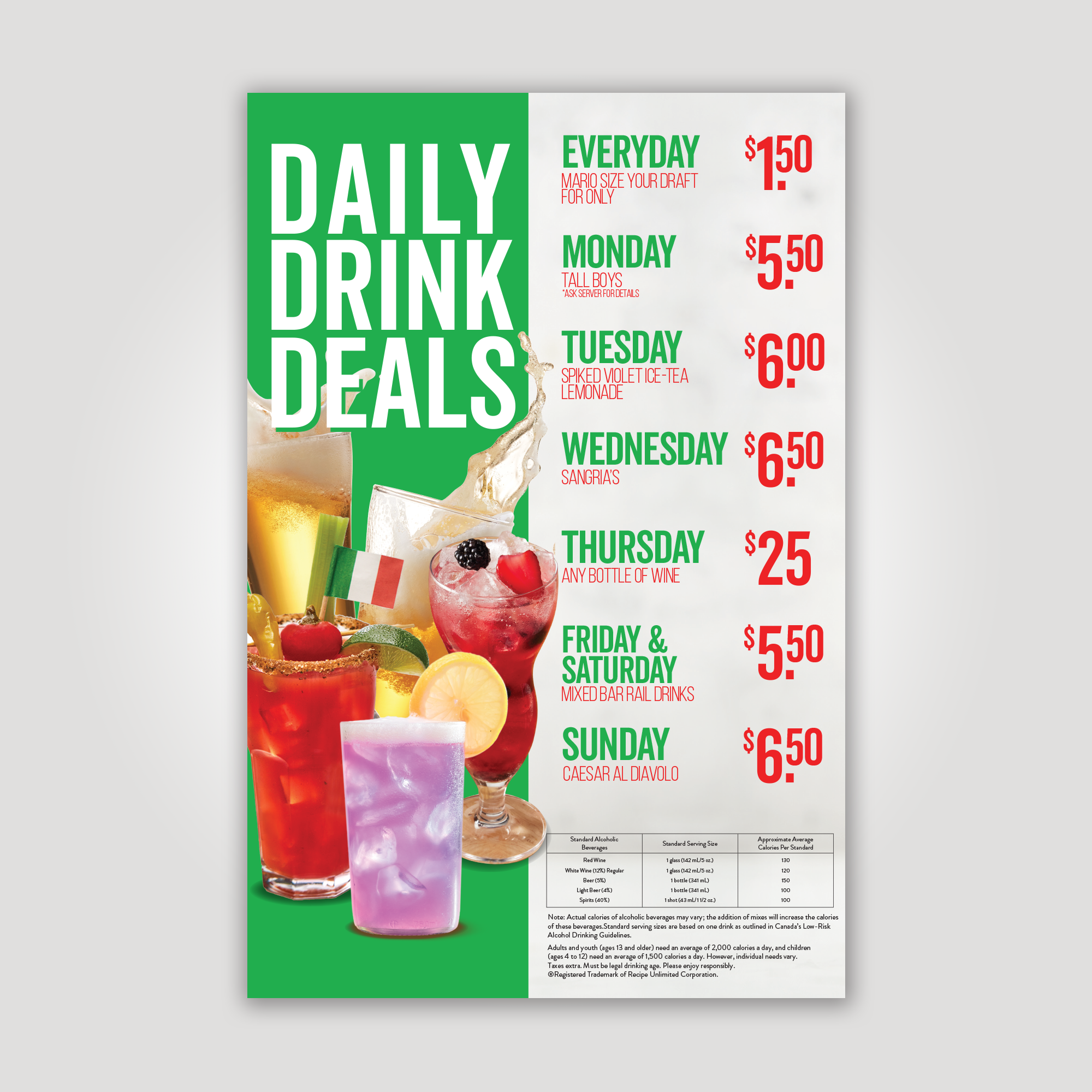 Daily Drink Deals - 48.5 x 32"