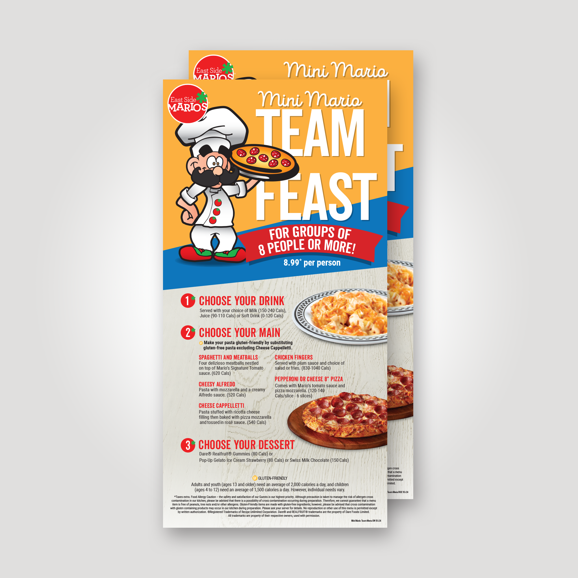 Mini Marios Team Menus