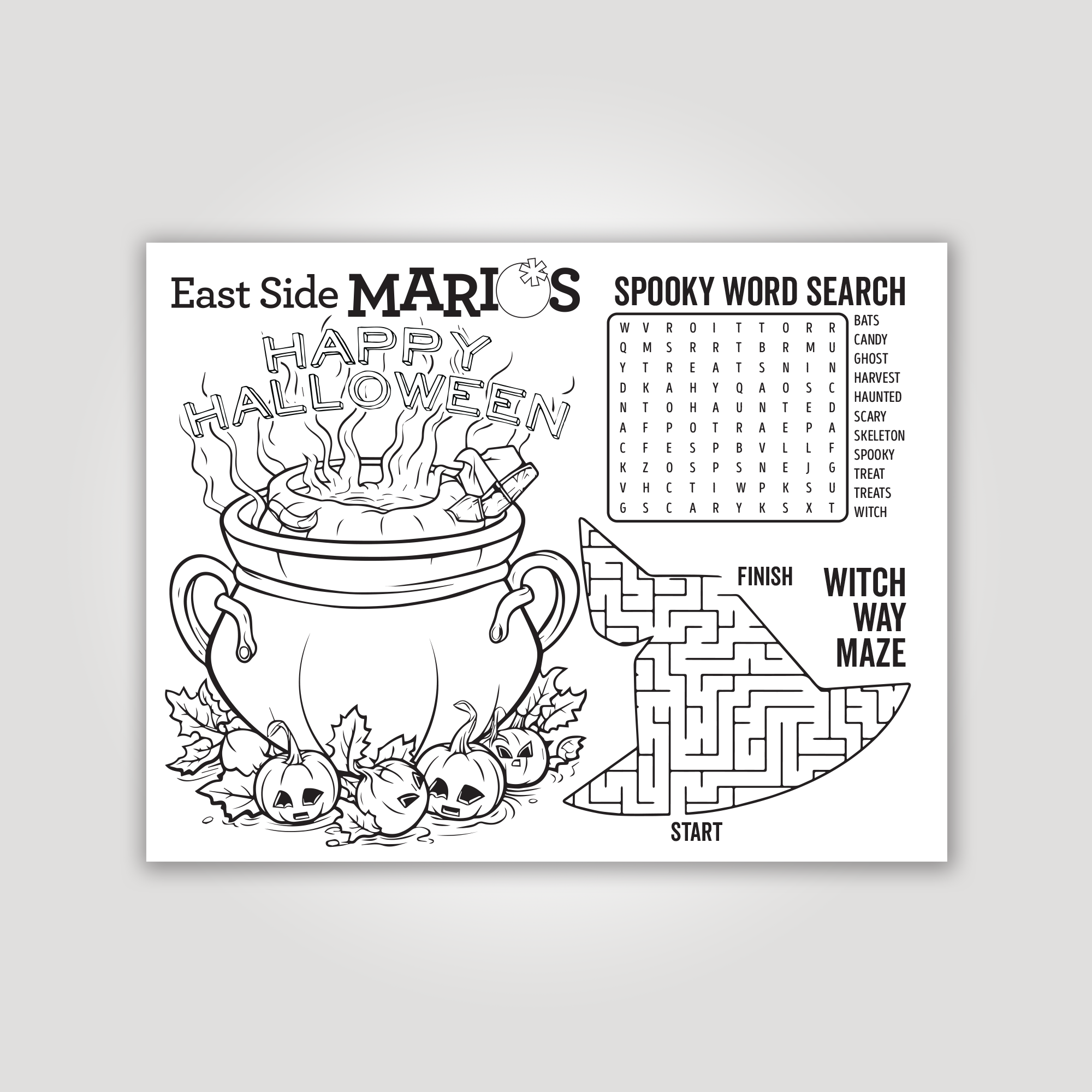 Halloween Kids Activity Colouring Page