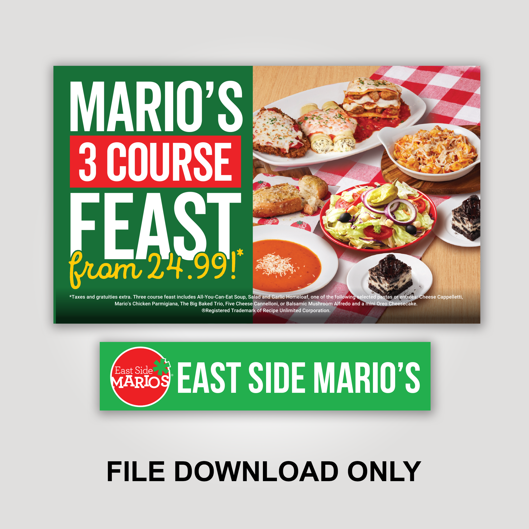 Mario's 3 Course Feast Curbex - File Download ONLY