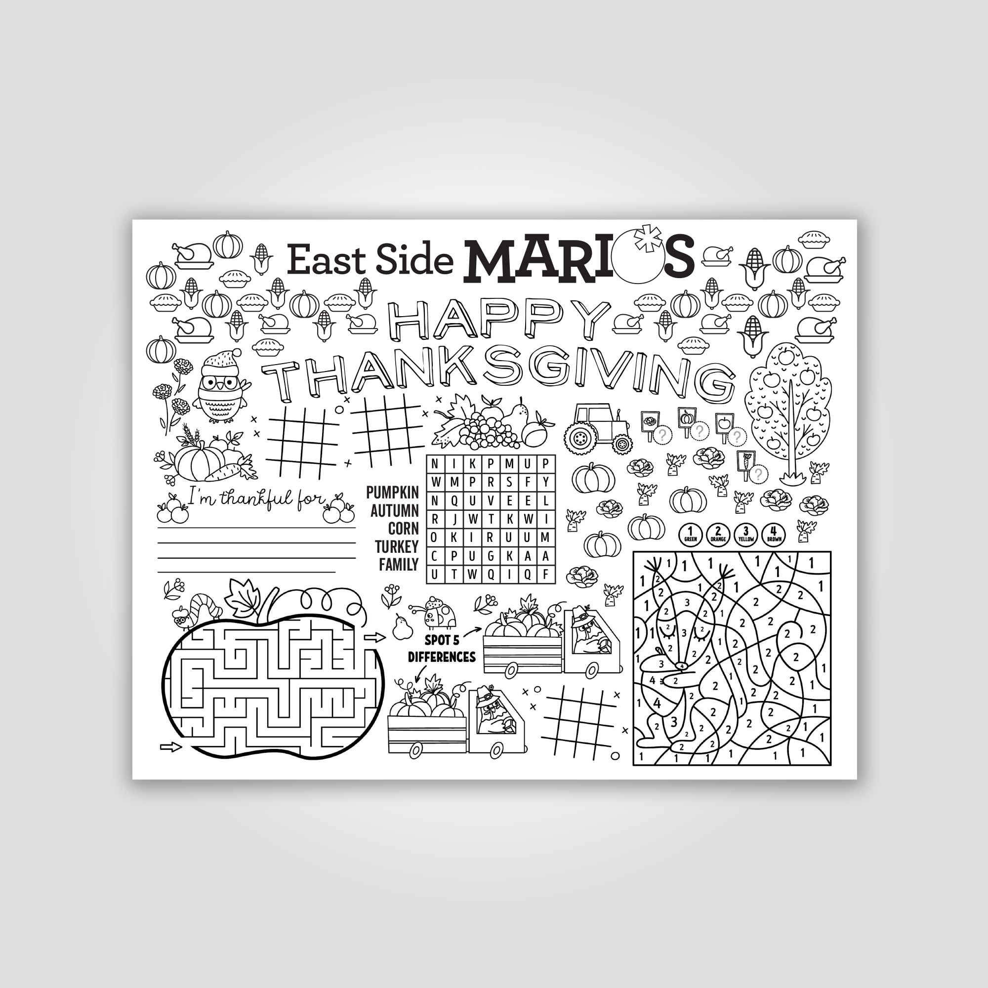 Thanksgiving Colouring Page