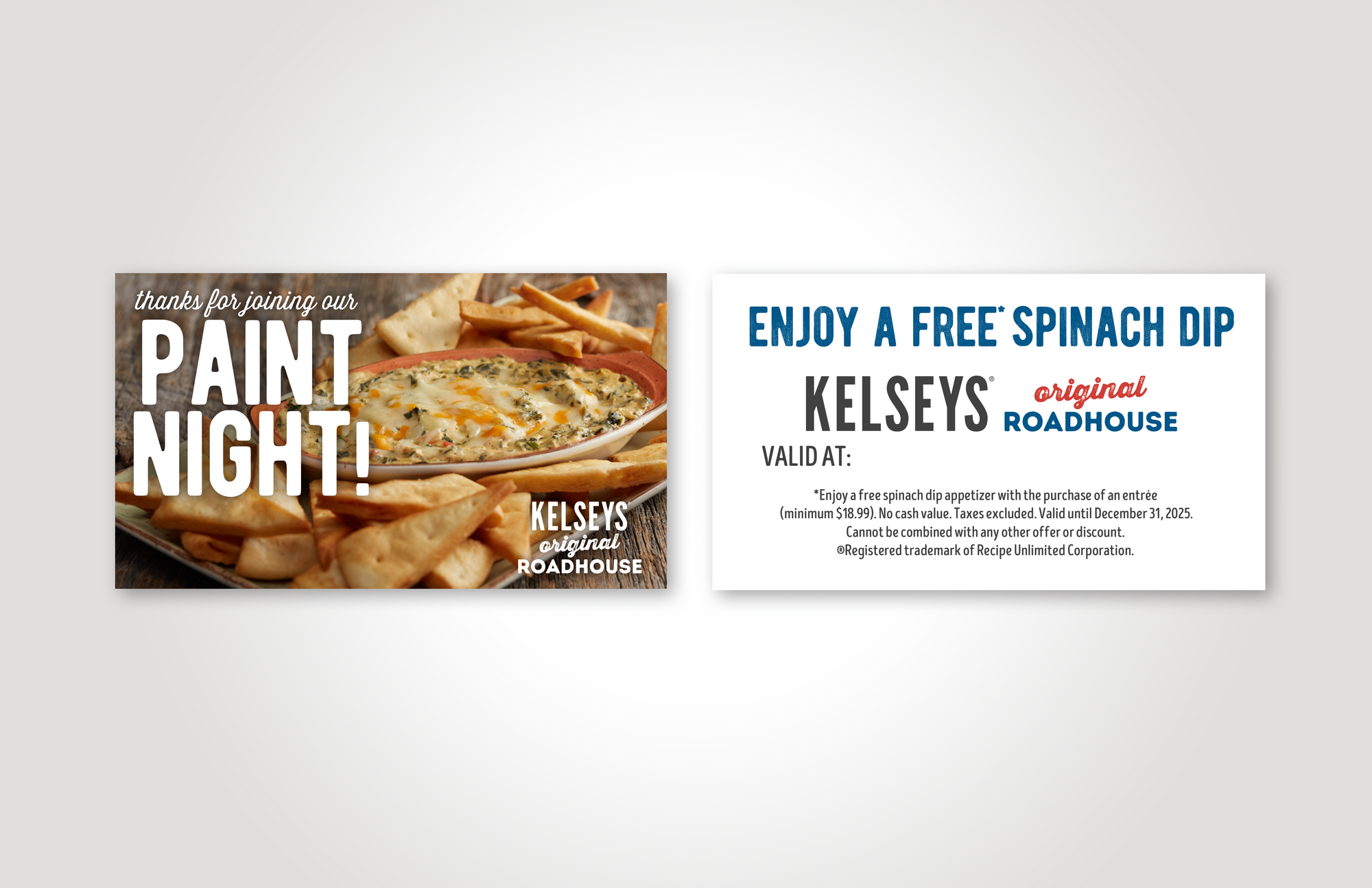 Paint Night Free Appetizer Coupon (Custom)