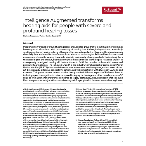 ReSound Intelligence Augmented Transforms Hearing Aids Whitepaper - MK605976_rA