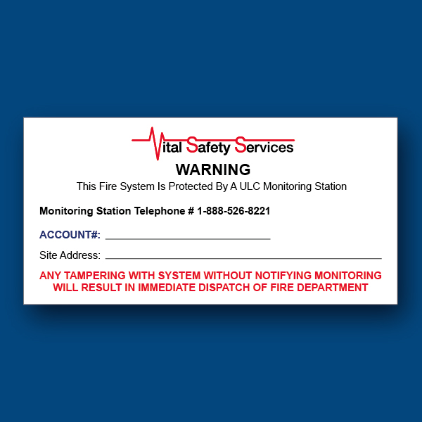 Vital Safety Services Warning Sticker